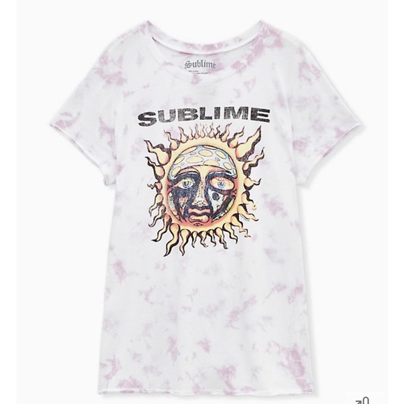 torrid Tops - torrid White and Light Purple Tie-Dye 'Sublime' Graphic Tee